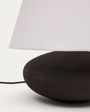 Load image into Gallery viewer, Nessi metal table lamp in a black terracotta effect finish UK adapter - image 4