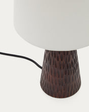 Load image into Gallery viewer, Amire table lamp made of wood in a dark finish UK adapter
