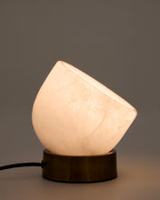 Load image into Gallery viewer, Shenli table lamp in alabaster and metal with a brass finish UK adapter - image 3