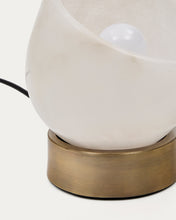 Load image into Gallery viewer, Shenli table lamp in alabaster and metal with a brass finish UK adapter - image 4