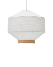 Load image into Gallery viewer, Hila ceiling lamp screen in white paper with natural wood veneer Ø 80 cm - image 2