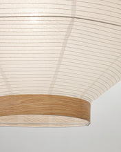 Load image into Gallery viewer, Hila ceiling lamp screen in white paper with natural wood veneer Ø 80 cm - image 6
