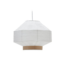 Load image into Gallery viewer, Hila ceiling lamp screen in white paper with natural wood veneer Ø 55 cm