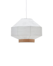 Load image into Gallery viewer, Hila ceiling lamp screen in white paper with natural wood veneer Ø 55 cm - image 2
