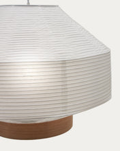 Load image into Gallery viewer, Hila ceiling lamp screen in white paper with natural wood veneer Ø 55 cm - image 5