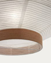 Load image into Gallery viewer, Hila ceiling lamp screen in white paper with natural wood veneer Ø 55 cm - image 6