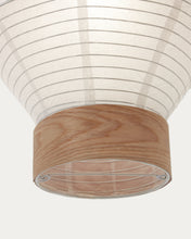Load image into Gallery viewer, Hila ceiling lamp screen in white paper with natural wood veneer Ø 30 cm - image 5
