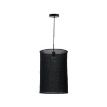 Load image into Gallery viewer, Mariela linen ceiling lamp shade in a black finish Ø 40 x 60 cm