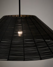 Load image into Gallery viewer, Saranella lampshade for outdoor ceiling lamp in black synthetic rattan Ø 70cm - image 4