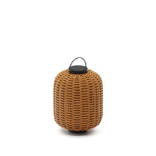 Load image into Gallery viewer, Saranella portable table lamp in brown faux rattan