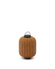Load image into Gallery viewer, Saranella portable table lamp in brown faux rattan - image 2