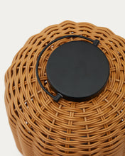 Load image into Gallery viewer, Saranella portable table lamp in brown faux rattan - image 5