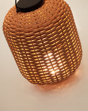 Load image into Gallery viewer, Saranella portable table lamp in brown faux rattan - image 7