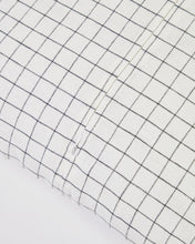 Load image into Gallery viewer, Maialen 100% linen cushion cover with white squares and black grid 45 x 45 cm - image 3