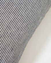 Load image into Gallery viewer, Marena 100% linen cushion cover with black and white stripes 45 x 45 cm - image 2