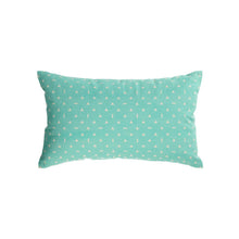 Load image into Gallery viewer, Zale 100% cotton cushion cover in turquoise with white triangles 30 x 50 cm