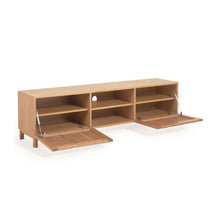 Load image into Gallery viewer, Beyla 2-door TV stand in solid ash wood and ash veneer 180 x 49.5 cm FSC 100% - image 2