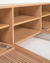 Load image into Gallery viewer, Beyla 2-door TV stand in solid ash wood and ash veneer 180 x 49.5 cm FSC 100% - image 5