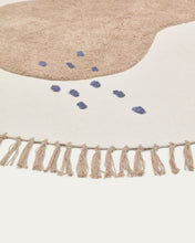 Load image into Gallery viewer, Tamya 100% cotton round rug with brown pear, Ø 120 cm - image 3