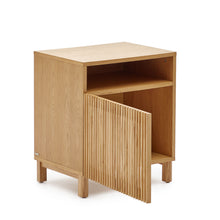 Load image into Gallery viewer, Beyla bedside table in solid ash wood and ash veneer 53 x 62 cm FSC 100% - image 3