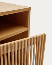 Load image into Gallery viewer, Beyla bedside table in solid ash wood and ash veneer 53 x 62 cm FSC 100% - image 12