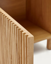 Load image into Gallery viewer, Beyla bedside table in solid ash wood and ash veneer 53 x 62 cm FSC 100% - image 14