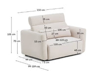Load image into Gallery viewer, Lares sofa with motorised seats &amp; reclining headrest - Beige Chenille