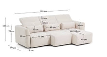 Load image into Gallery viewer, Lares sofa with motorised seats &amp; reclining headrest - Beige Chenille