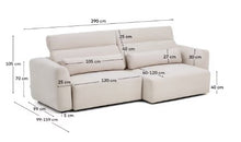 Load image into Gallery viewer, Lares sofa with motorised seats &amp; reclining headrest - Beige Chenille