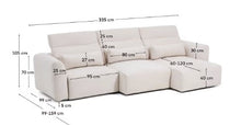 Load image into Gallery viewer, Lares sofa with motorised seats &amp; reclining headrest - Beige Chenille