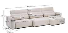Load image into Gallery viewer, Lares sofa with motorised seats &amp; reclining headrest - Beige Chenille