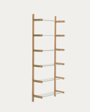 Load image into Gallery viewer, Sitra modular shelf, 6 glass shelves and FSC Mix Credit solid oak wood, 90 cm