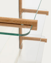 Load image into Gallery viewer, Sitra modular shelf, 6 glass shelves and FSC Mix Credit solid oak wood, 90 cm - image 6