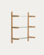 Load image into Gallery viewer, Sitra modular shelf, 3 glass shelves and FSC Mix Credit solid oak wood, 90 cm