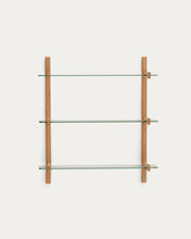 Load image into Gallery viewer, Sitra modular shelf, 3 glass shelves and FSC Mix Credit solid oak wood, 90 cm - image 3