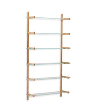 Load image into Gallery viewer, Sitra modular shelf, 6 glass shelves and FSC Mix Credit solid oak wood, 110 cm