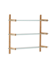 Load image into Gallery viewer, Sitra modular shelf, 3 glass shelves and FSC Mix Credit solid oak wood, 110 cm