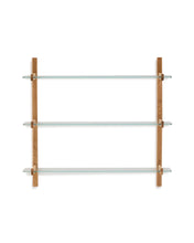 Load image into Gallery viewer, Sitra modular shelf, 3 glass shelves and FSC Mix Credit solid oak wood, 110 cm - image 2