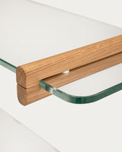Load image into Gallery viewer, Sitra modular shelf, 3 glass shelves and FSC Mix Credit solid oak wood, 110 cm - image 6