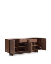 Load image into Gallery viewer, Norlen sideboard with 4 doors and 2 drawers in walnut veneer FSC Mix Credit 194,5 x 78cm - image 4