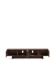 Load image into Gallery viewer, Norlen 4-door TV stand in walnut veneer FSC Mix Credit 200 x 46cm - image 3