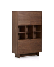 Load image into Gallery viewer, Norlen 4-door tall sideboard in walnut veneer FSC Mix Credit 100 x 163cm - image 2