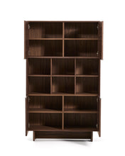 Load image into Gallery viewer, Norlen 4-door tall sideboard in walnut veneer FSC Mix Credit 100 x 163cm - image 3