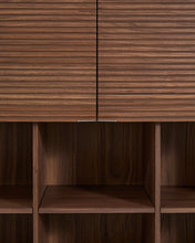 Load image into Gallery viewer, Norlen 4-door tall sideboard in walnut veneer FSC Mix Credit 100 x 163cm - image 11