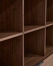 Load image into Gallery viewer, Norlen 4-door tall sideboard in walnut veneer FSC Mix Credit 100 x 163cm - image 13