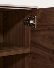 Load image into Gallery viewer, Norlen 4-door tall sideboard in walnut veneer FSC Mix Credit 100 x 163cm - image 14