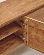 Load image into Gallery viewer, Uxue 3-door TV stand in solid acacia wood with bleached finish 150 x 58cm - image 7