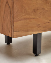 Load image into Gallery viewer, Uxue 4-door tall sideboard in solid acacia wood with bleached finish and black steel 100 x 155cm - image 11