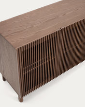 Load image into Gallery viewer, Beyla sideboard with 4 doors in ash veneer and solid ash wood with walnut-tone finish 180 x 71.5 cm FSC 100% - image 7