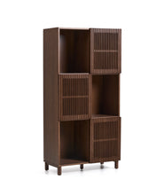 Load image into Gallery viewer, Beyla shelf unit in ash veneer and solid ash wood with walnut finish 84.5 x 170cm FSC 100%